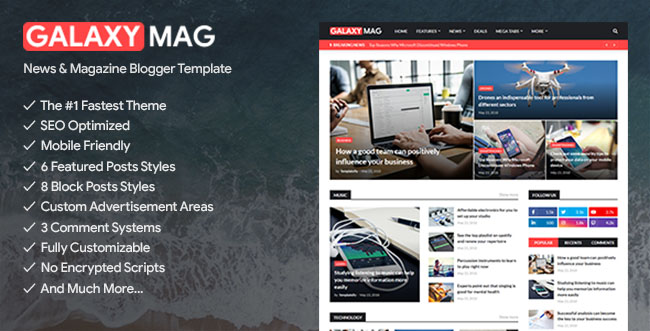 GalaxyMag - Responsive News & Magazine Blogger Template