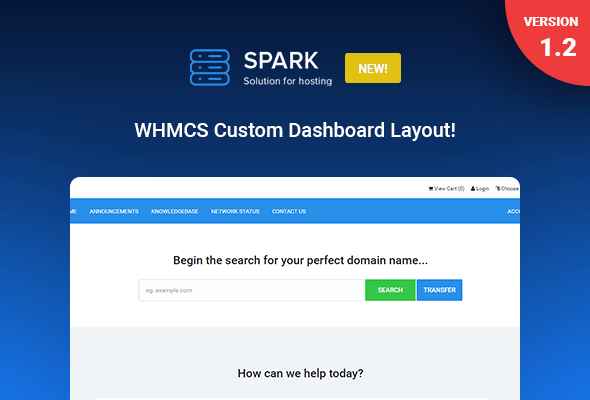 Novo recurso do Spark - Tema WHMCS