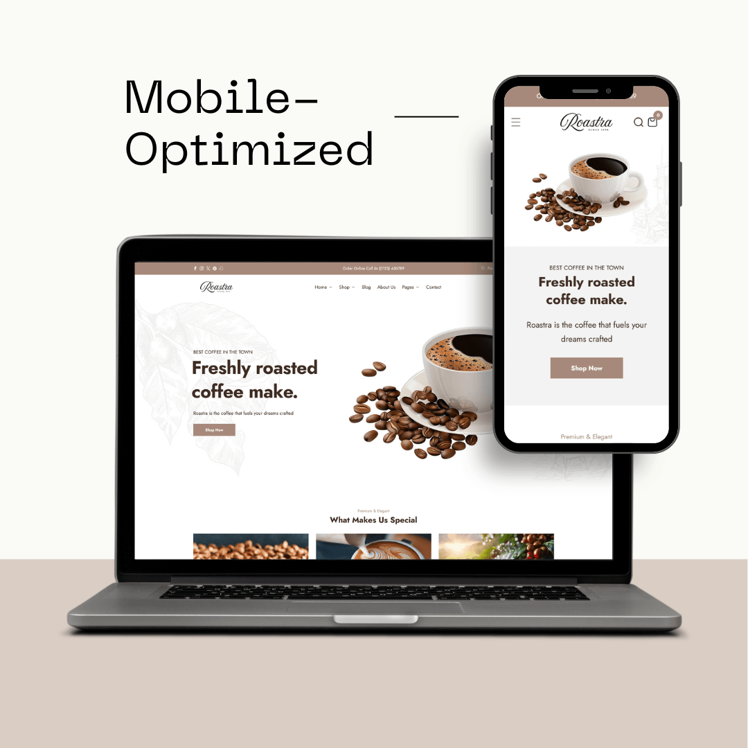 Roastra is fully responsive, SEO-optimized, and lightning fast Shopify Theme