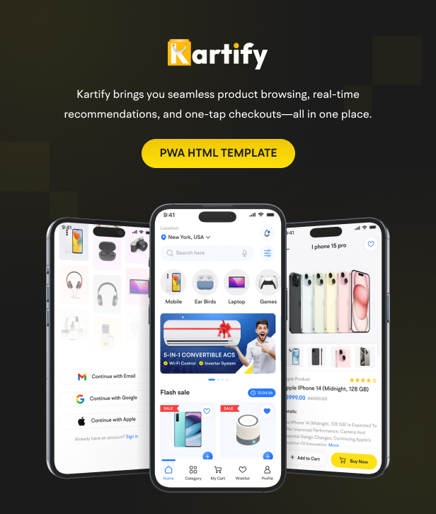 Kartify - Ecommerce PWA Mobile HTML Template