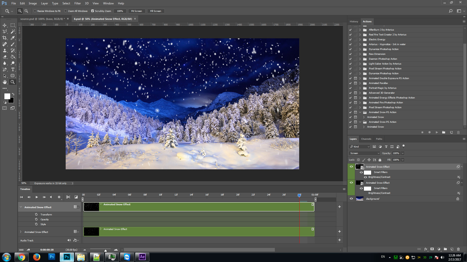 Animated Snow Photoshop Action - 2
