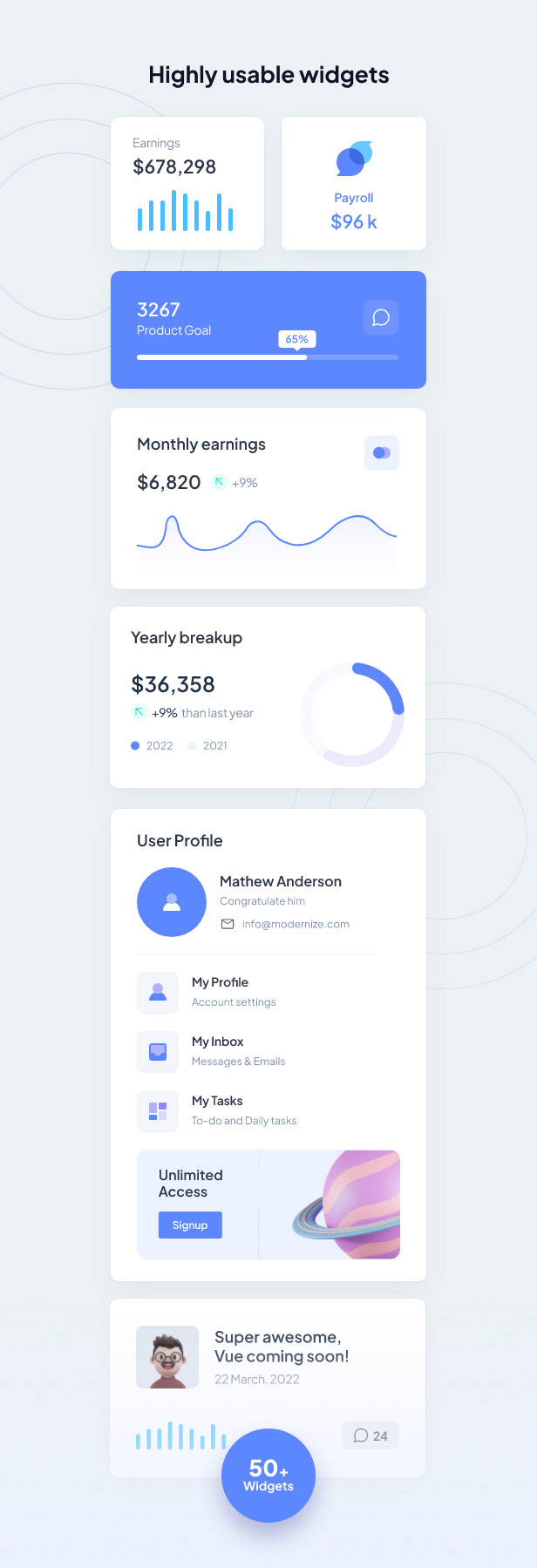 Modernize VueJs Admin Dashboard - 3