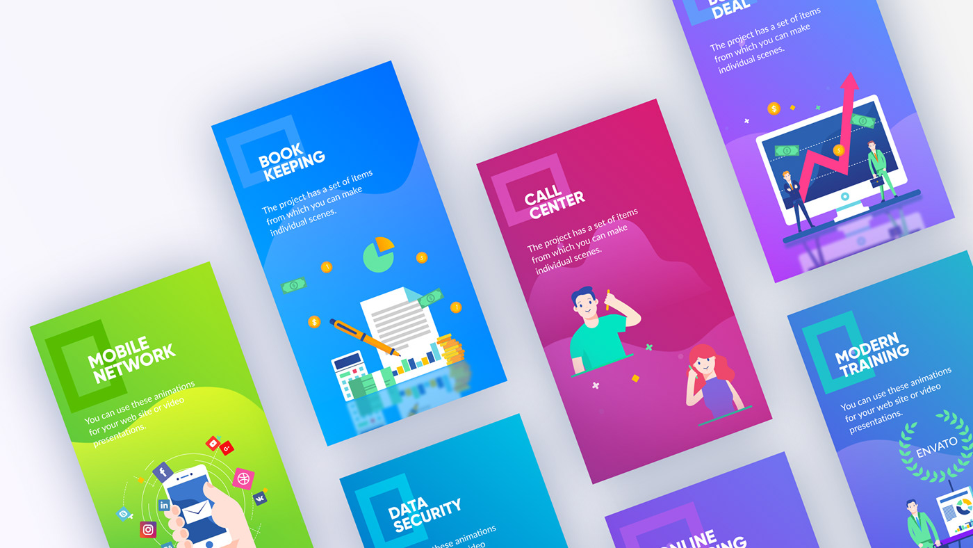 PR模板-现代干净设计彩色多用途垂直MG社交媒体动画图标igtv抖音小视频竖屏广告宣传