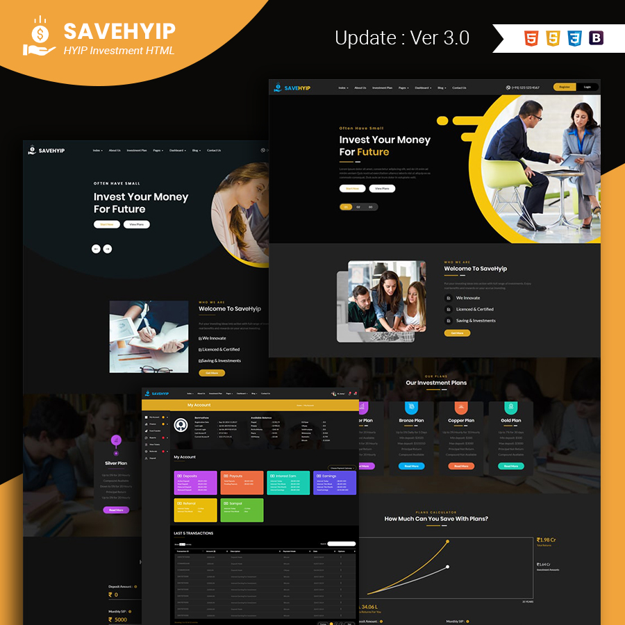 SaveHyip | HYIP Investment Business Website HTML5 Template - 2