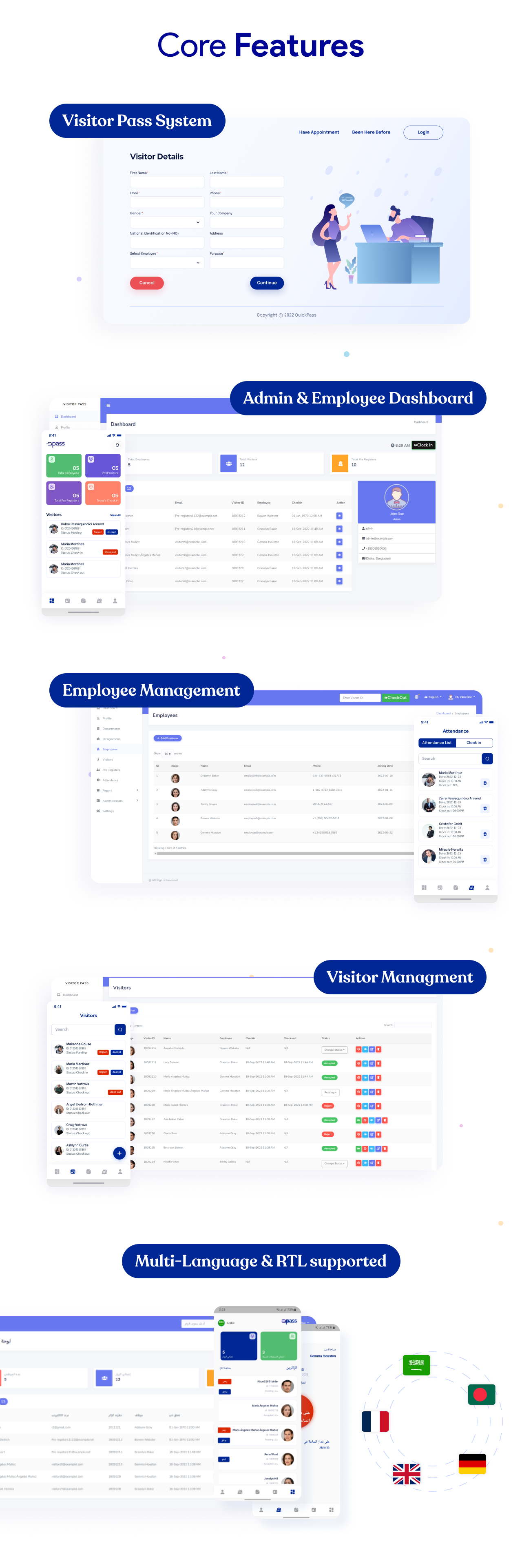 Visitor Pass Management System core feature