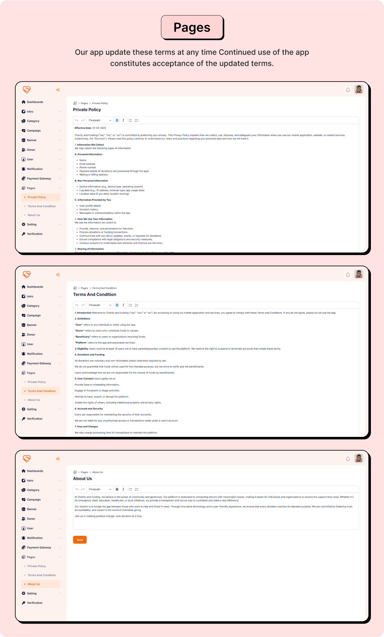 CaringHandsApp: Charity Full App in Flutter with Node,js Backend | SupportStream App - 24