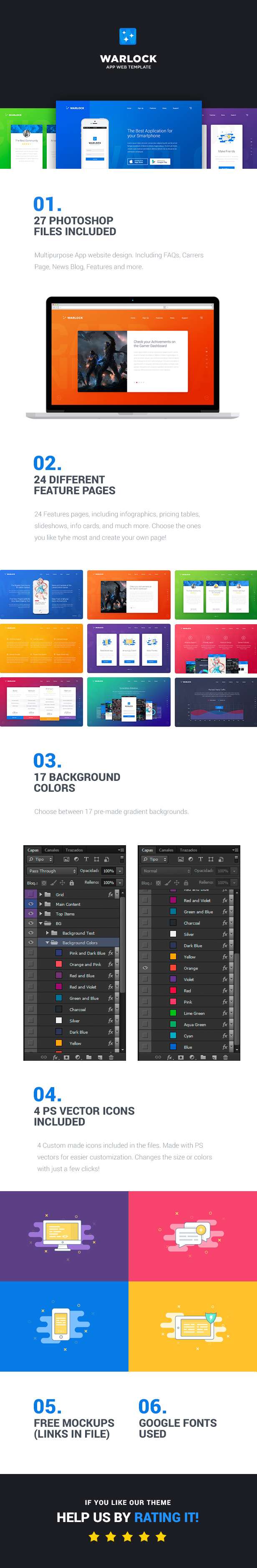 Warlock App PSD Template - 7