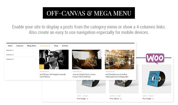 Off-canvas and mega menu