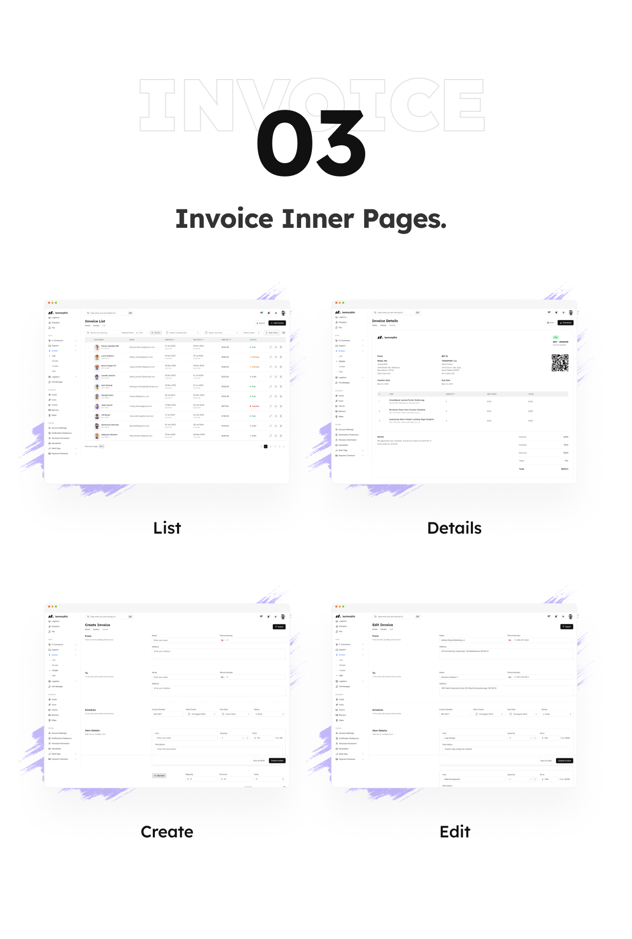Isomorphic - React Admin Dashboard Template - 15