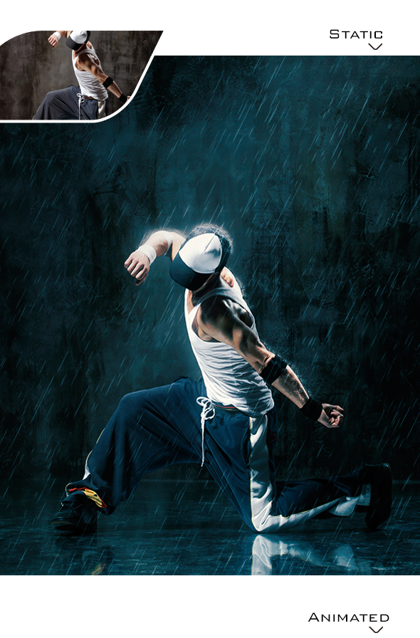 Gif Animated Rain Photoshop Action - 9