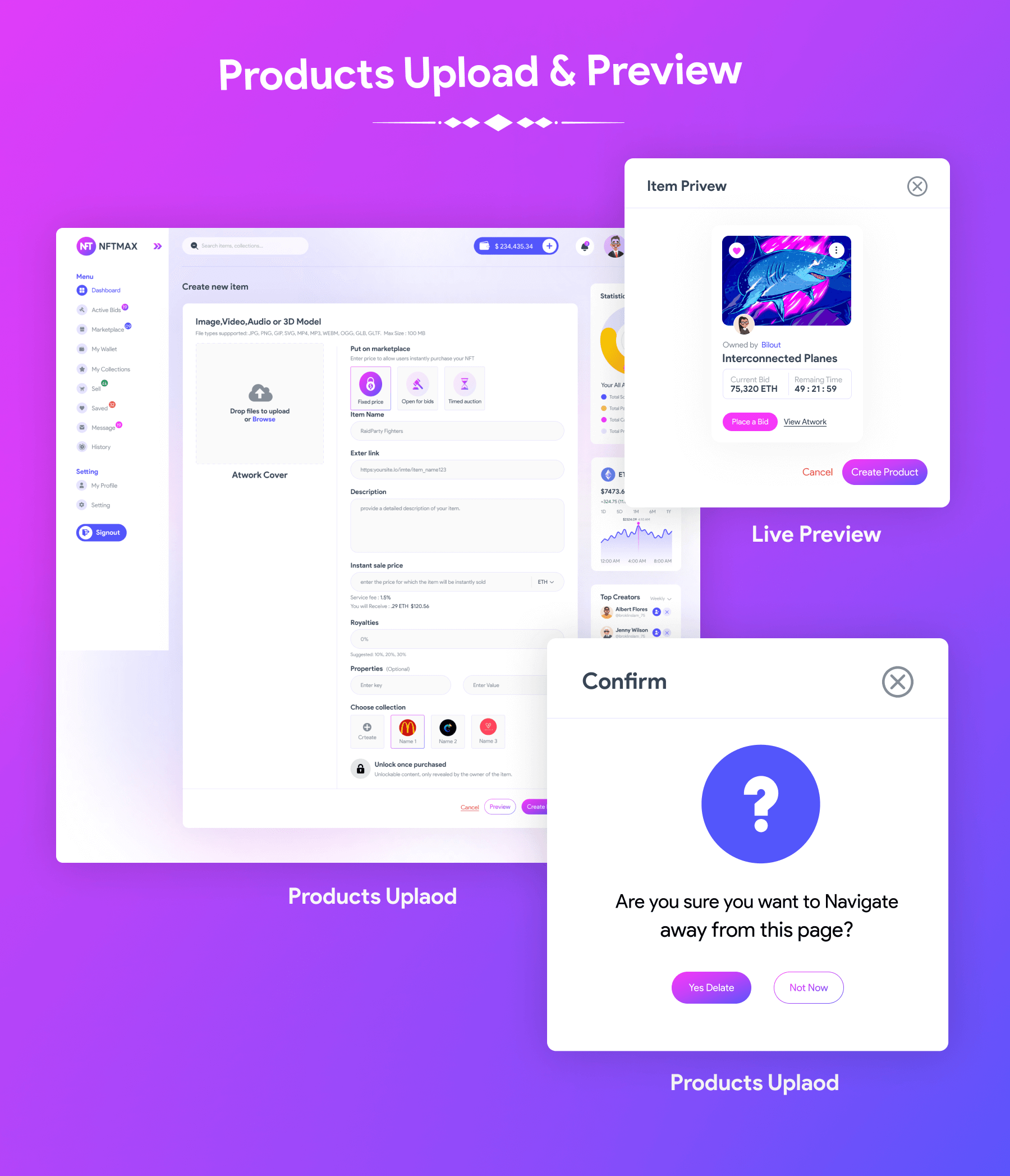 NFTMAX- NFT Admin & Dashboard Figma Template