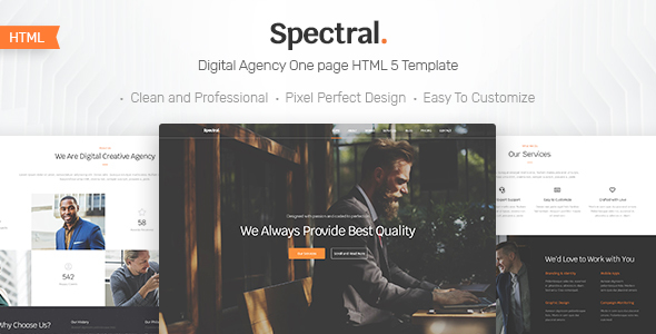 Spectral - Business & Agency One Page HTML5 Template - Business Corporate