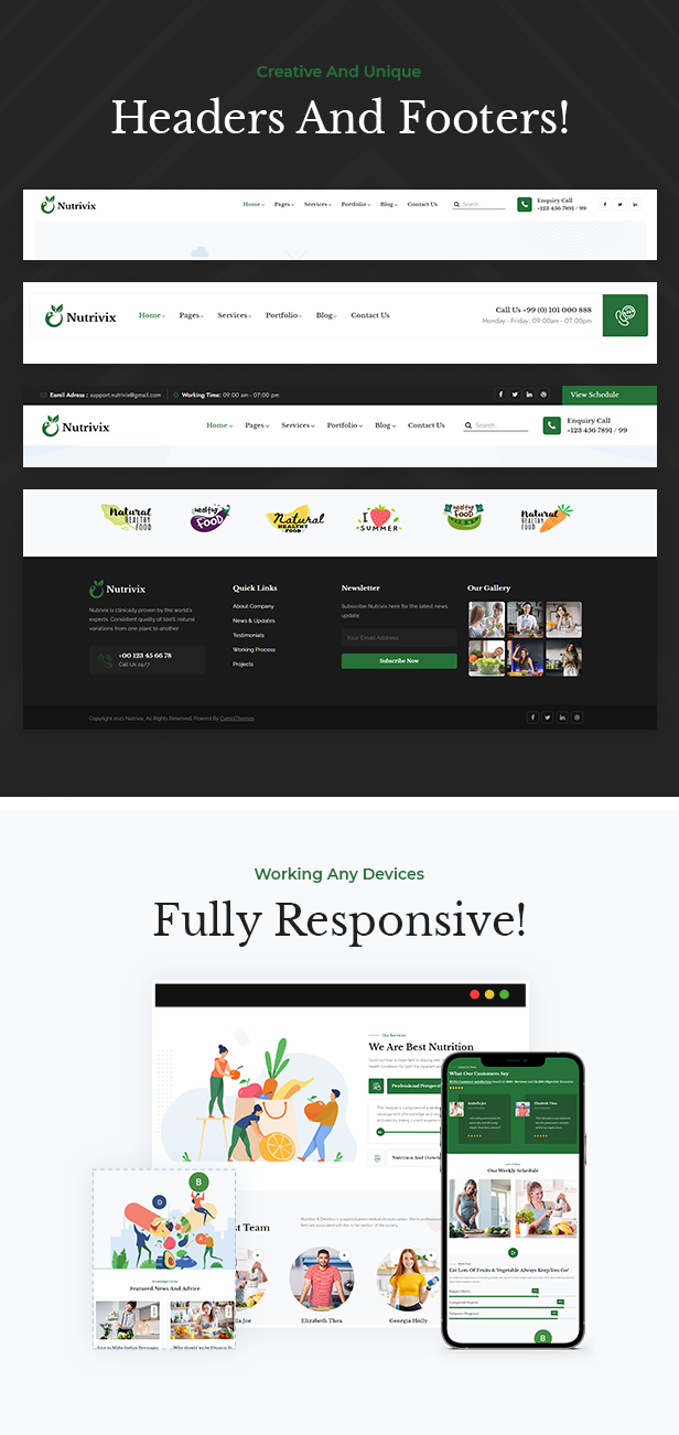 Nutrivix - Nutrition Health & Diet Consultancy HTML5 Template