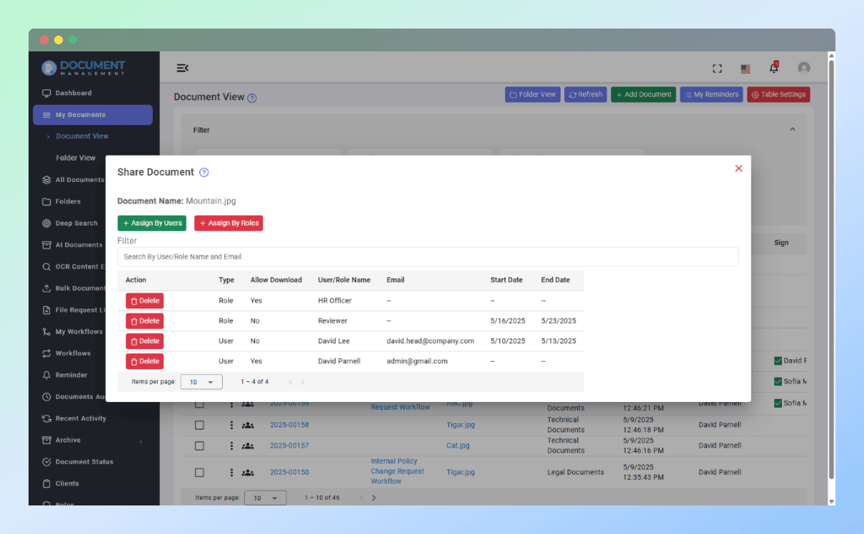 Folder View and Sharing