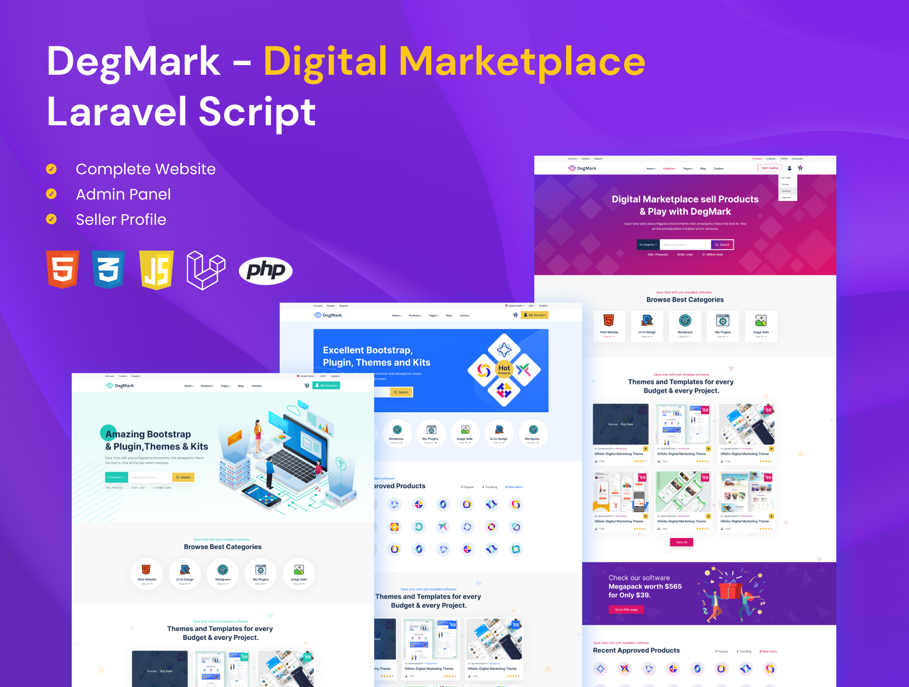 DegMark - Digital Products Buy Sell Marketplace Laravel Script - 1