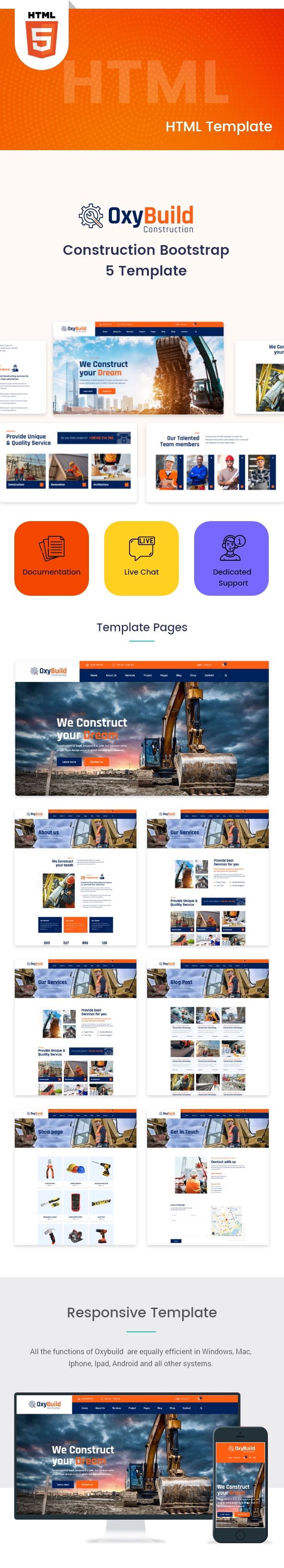 House Builder Website Template HTML Version - OxyBuild - 1