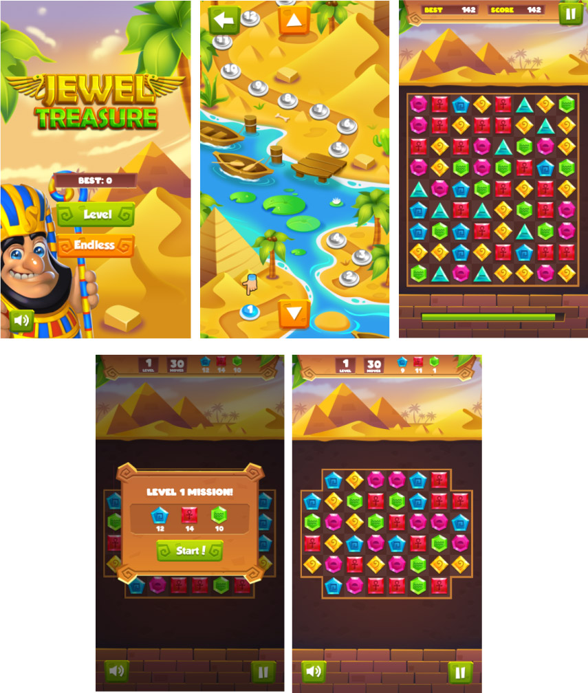 Jewel Treasure - HTML5 Puzzle Game (Construct 3) by redfoc | CodeCanyon