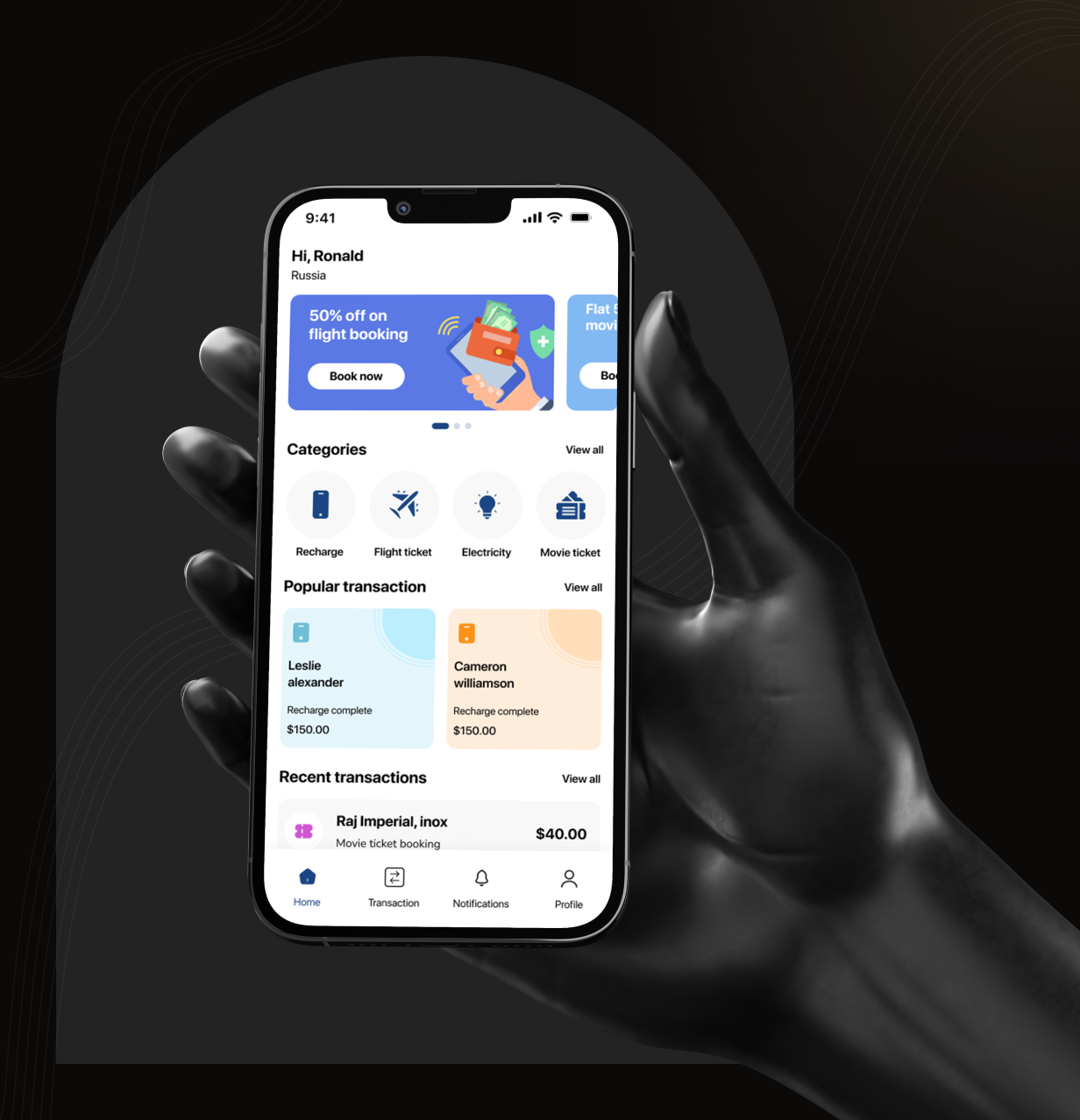 RechargeHub UI Template: All-in-One Payment & Booking in Flutter ...