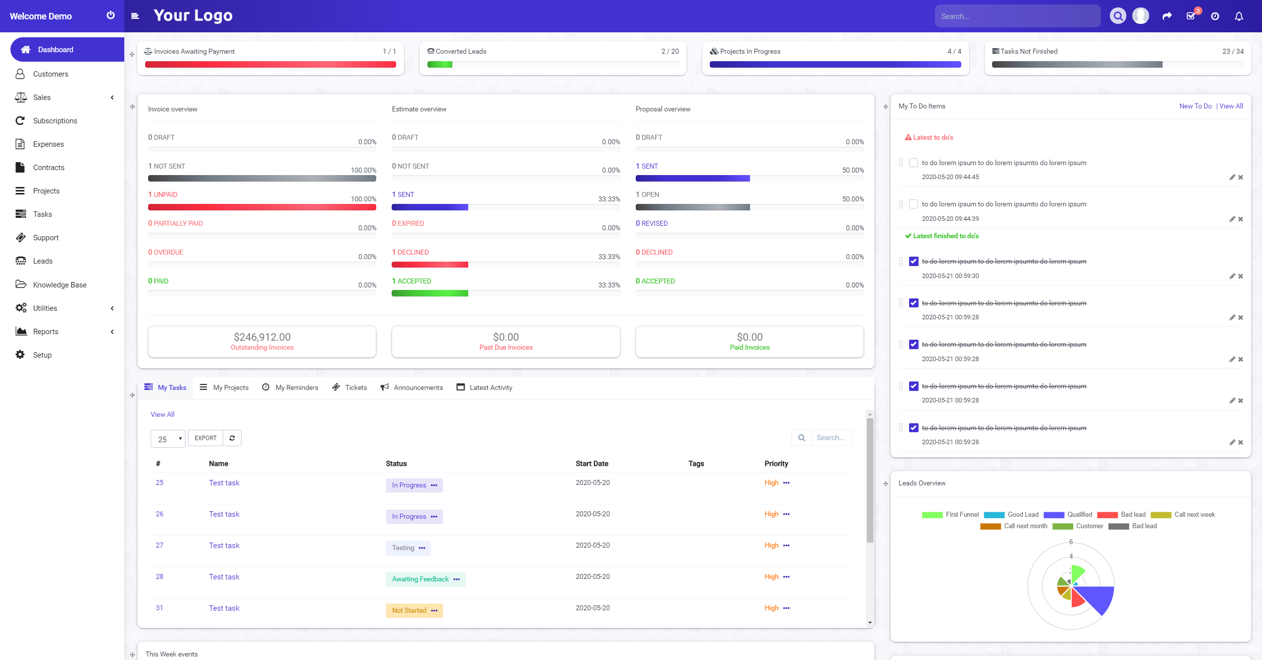 Ultimate Purple Theme - Perfex Theme CRM