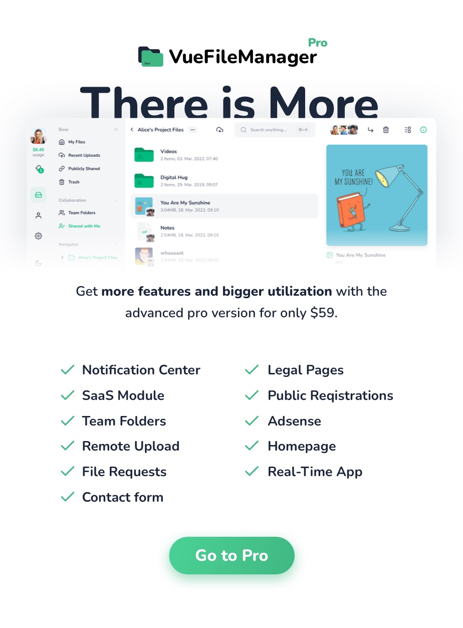 VueFileManager Pro