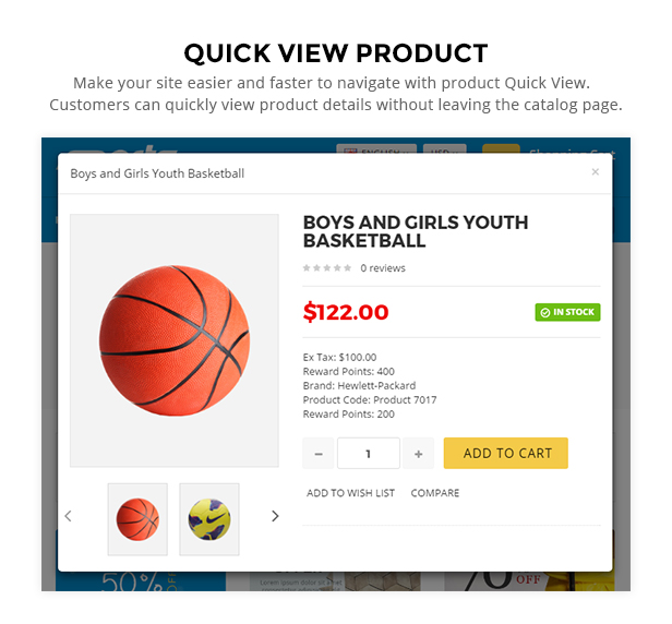 Sports store opencart template