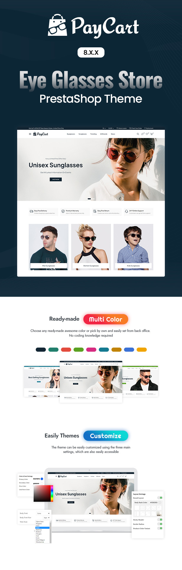 Paycart - Eye Glasses Store PrestaShop 8 Theme - 1