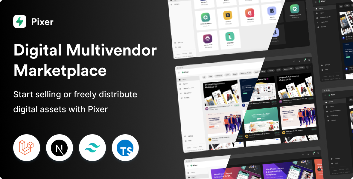 Pixer - React Laravel Multivendor Digital Marketplace