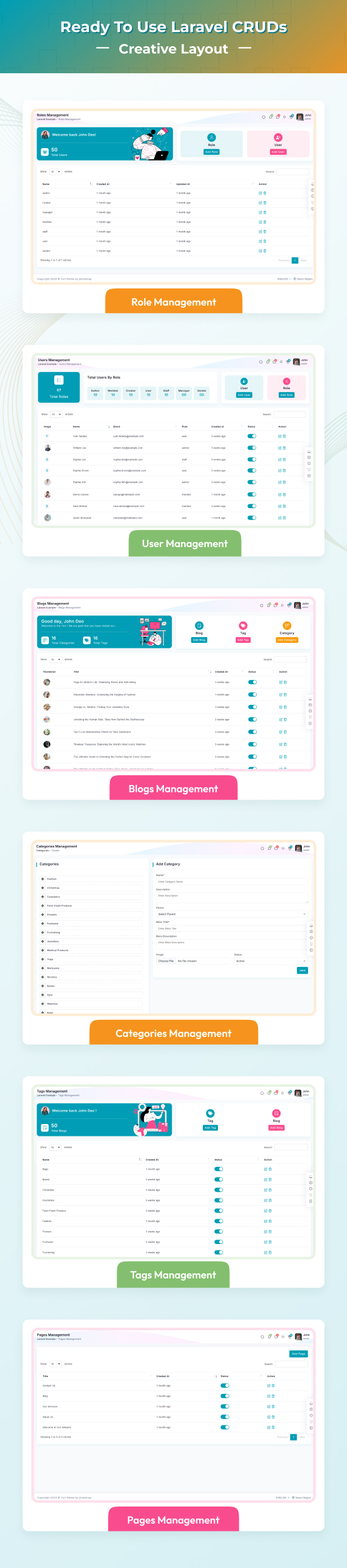 yuri – Laravel Admin & Dashboard Template