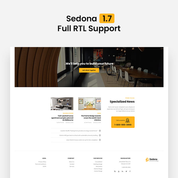 Sedona - Elementor Architecture Construction WordPress Theme