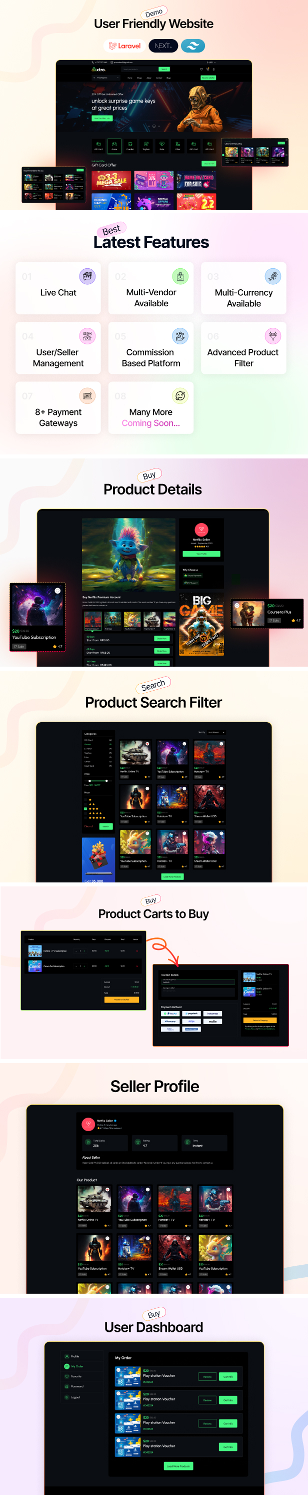 Axtro – Games Buy and Sell, Subscription & Gift Card Laravel Script