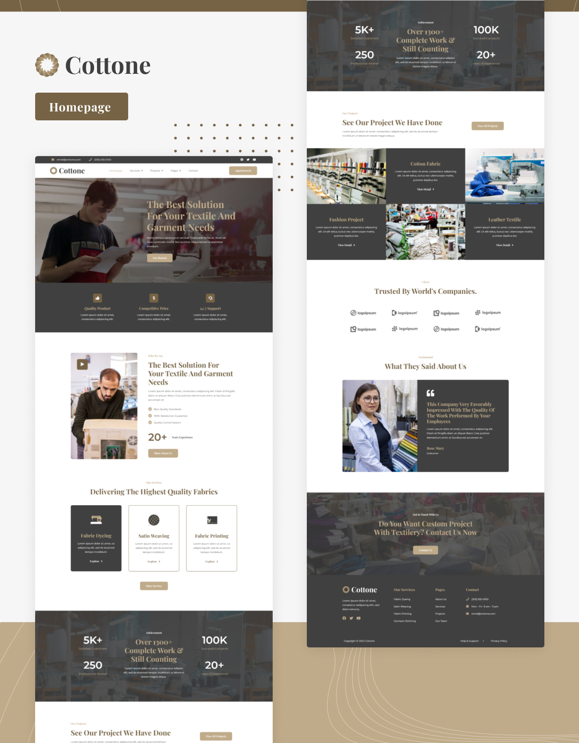 Cottone | Textile & Garment Industry Elementor Template Kit - 1