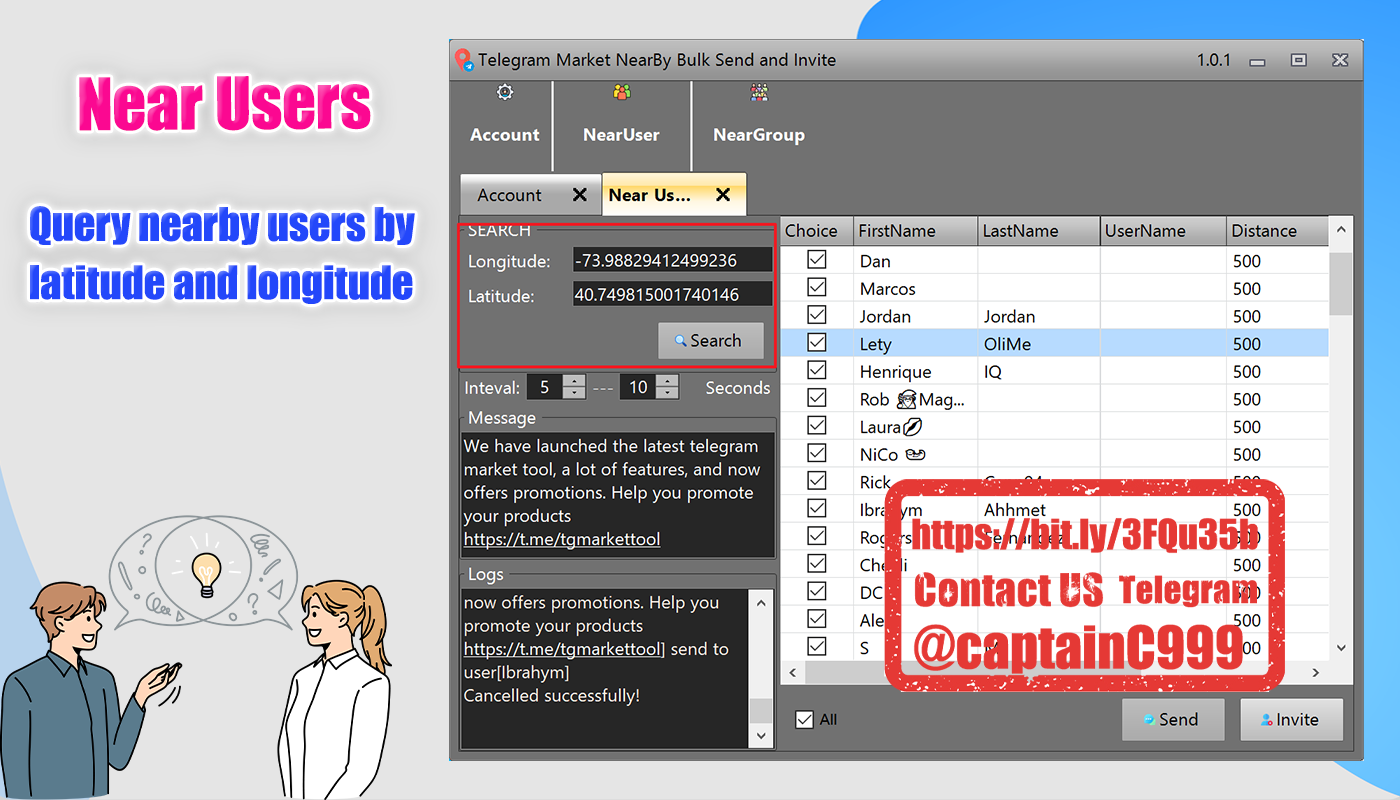 Telegram Nearby Bulk Send | Extract |Invite Pro