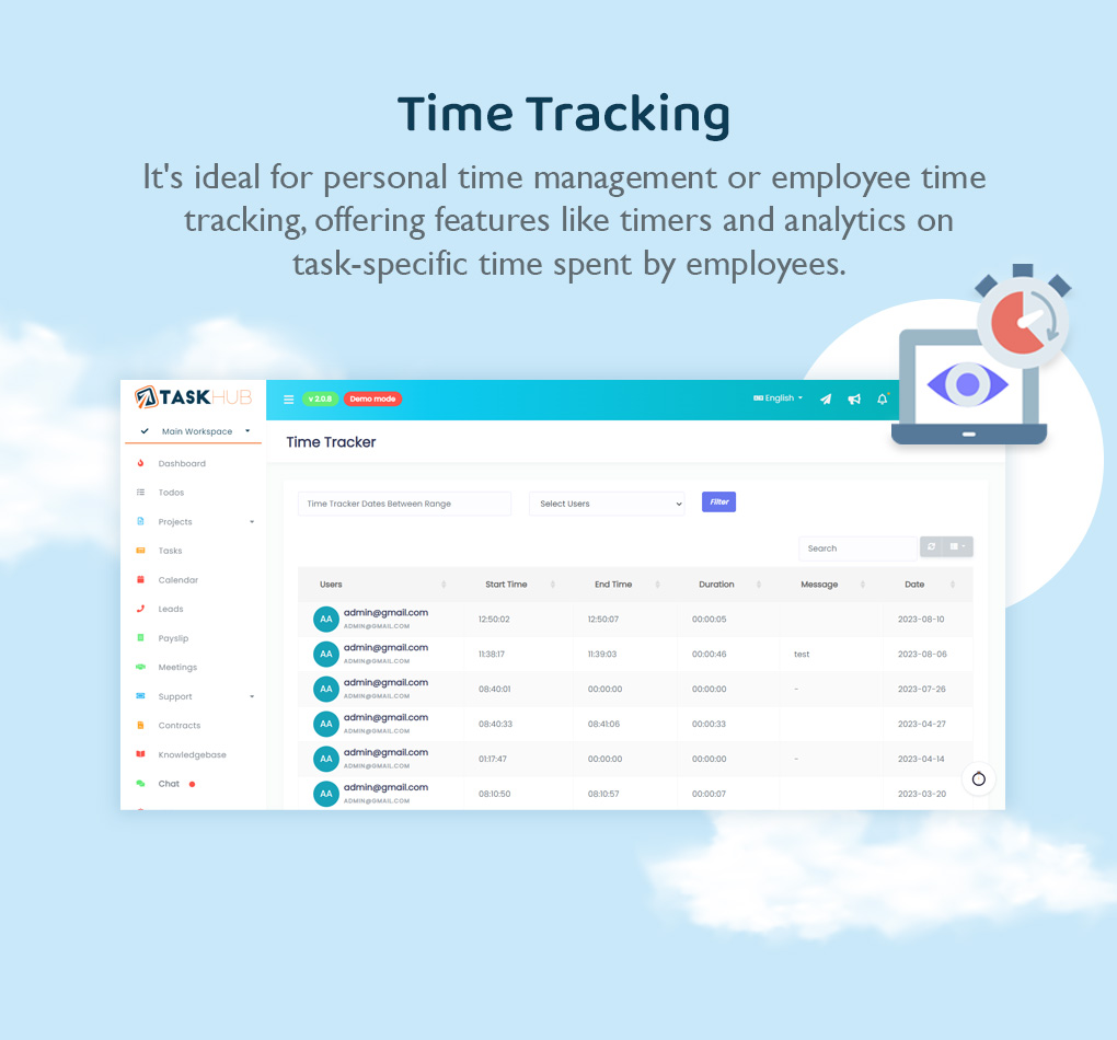 Time Tracker and Time Sheet - Taskhub SaaS