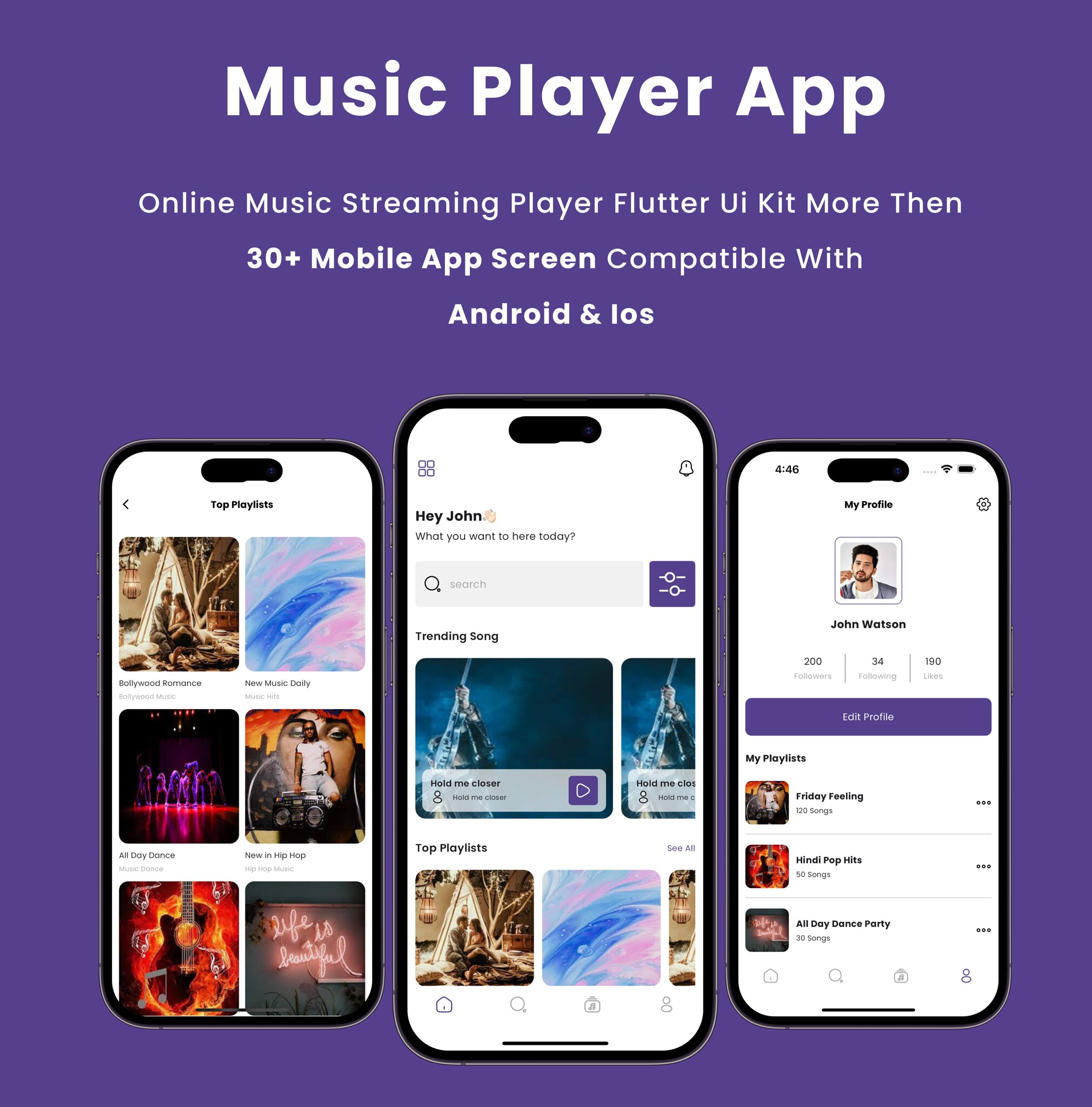 Musicplayer App - Online Music Player | Music Streaming Flutter App | Android | iOS Mobile App