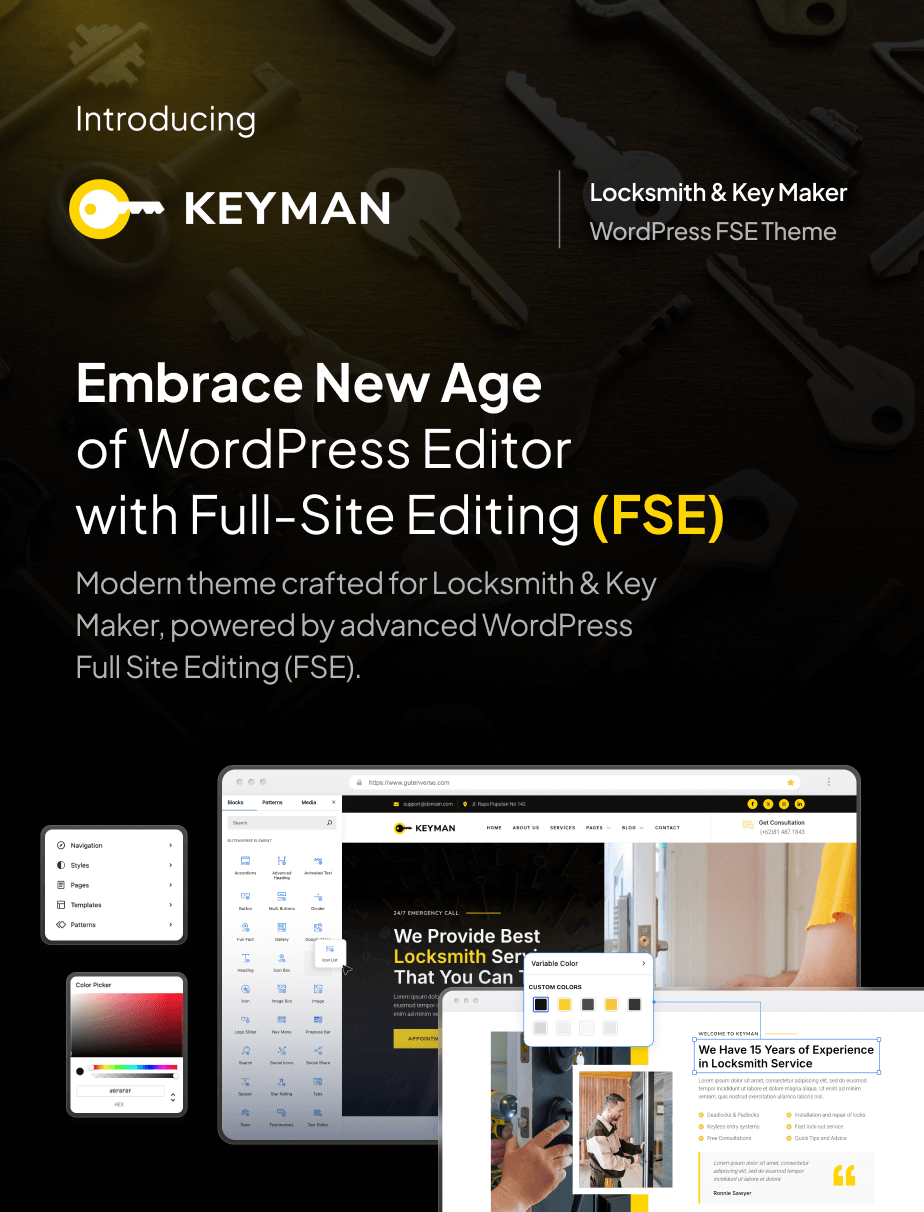 Keyman – Locksmith & Key Maker Services FSE WordPress Theme - 3