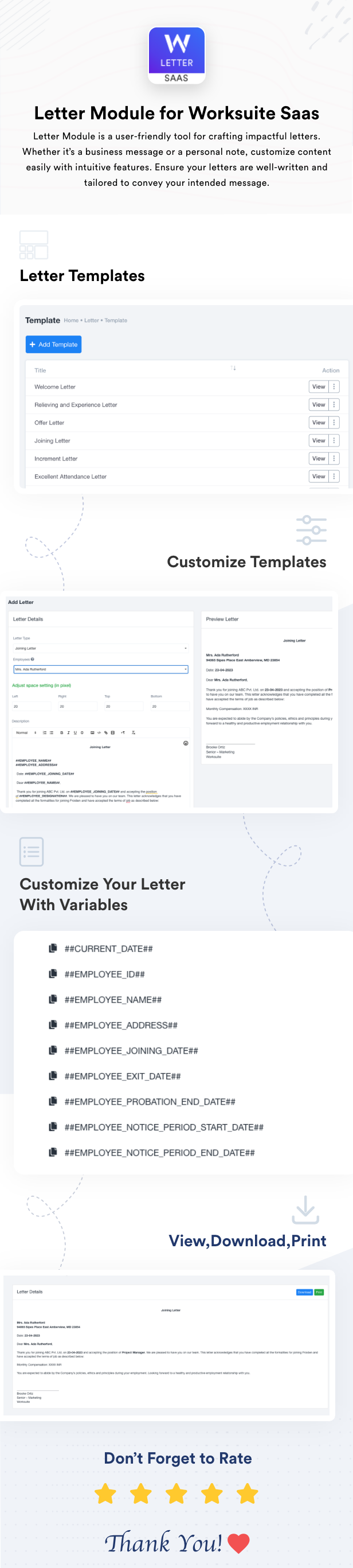 Letter Module for Worksuite SAAS - 1