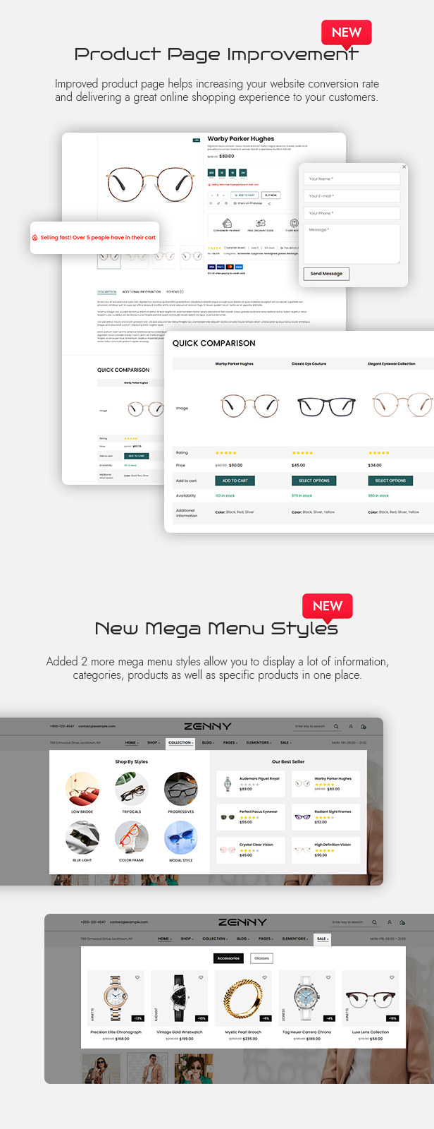 Zenny -  Jewelry, Watches & Glasses Elementor WooCommerce WordPress Theme - 1
