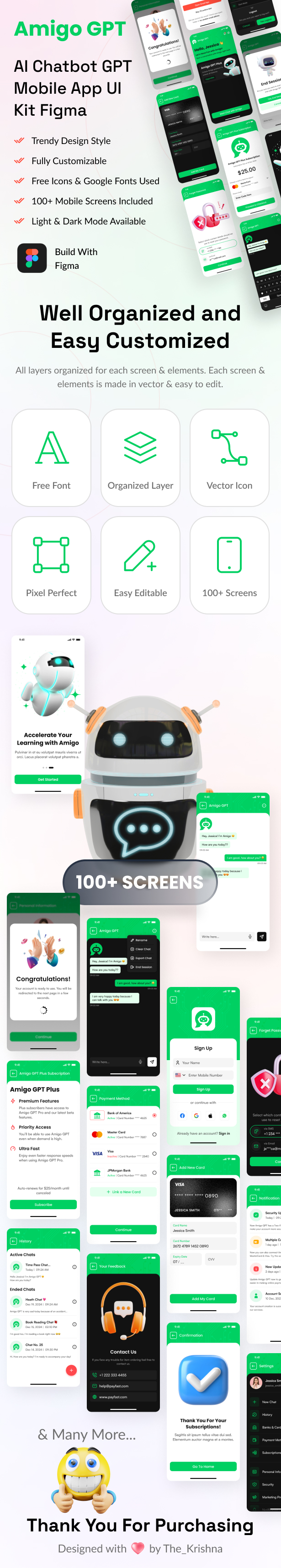 AI Chatbot GPT Mobile App UI Kit Figma Template - Amigo GPT - 4