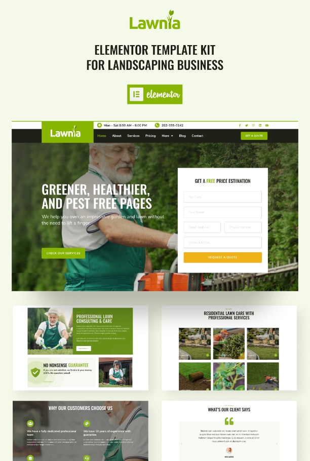 Gardener Elementor template