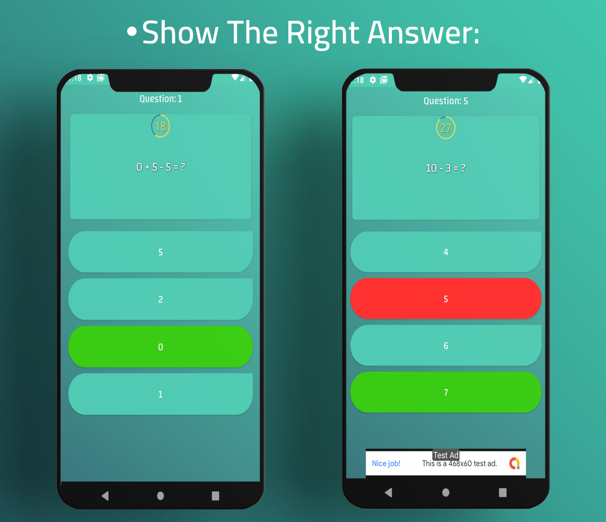 Fast Math Quiz Game Source Code with Admob and Unity - 7