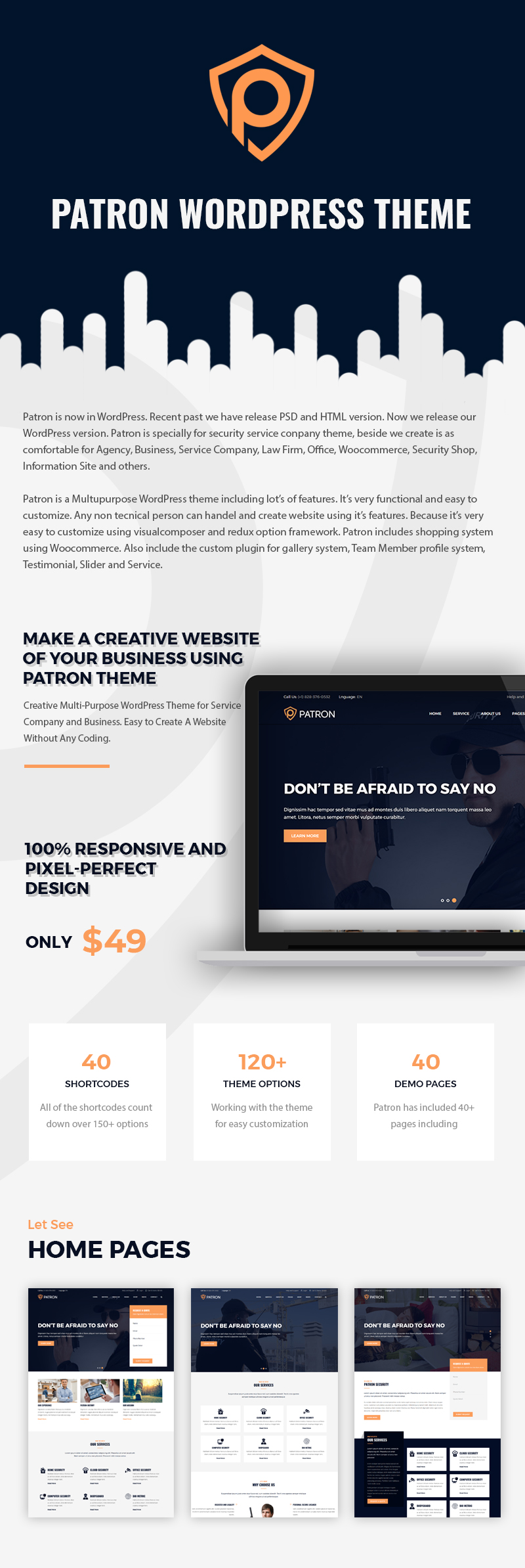 Security service company WordPress theme