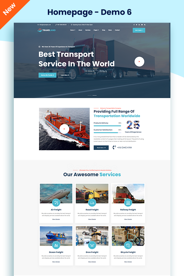 Transland - Transport & Logistics WordPress Theme - 2