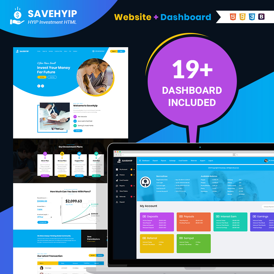 SaveHyip | Investment HTML5 Template - 1