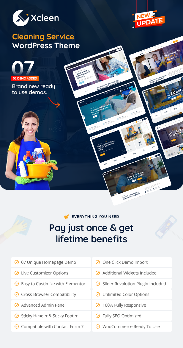 Xcleen - Cleaning Services WordPress Theme