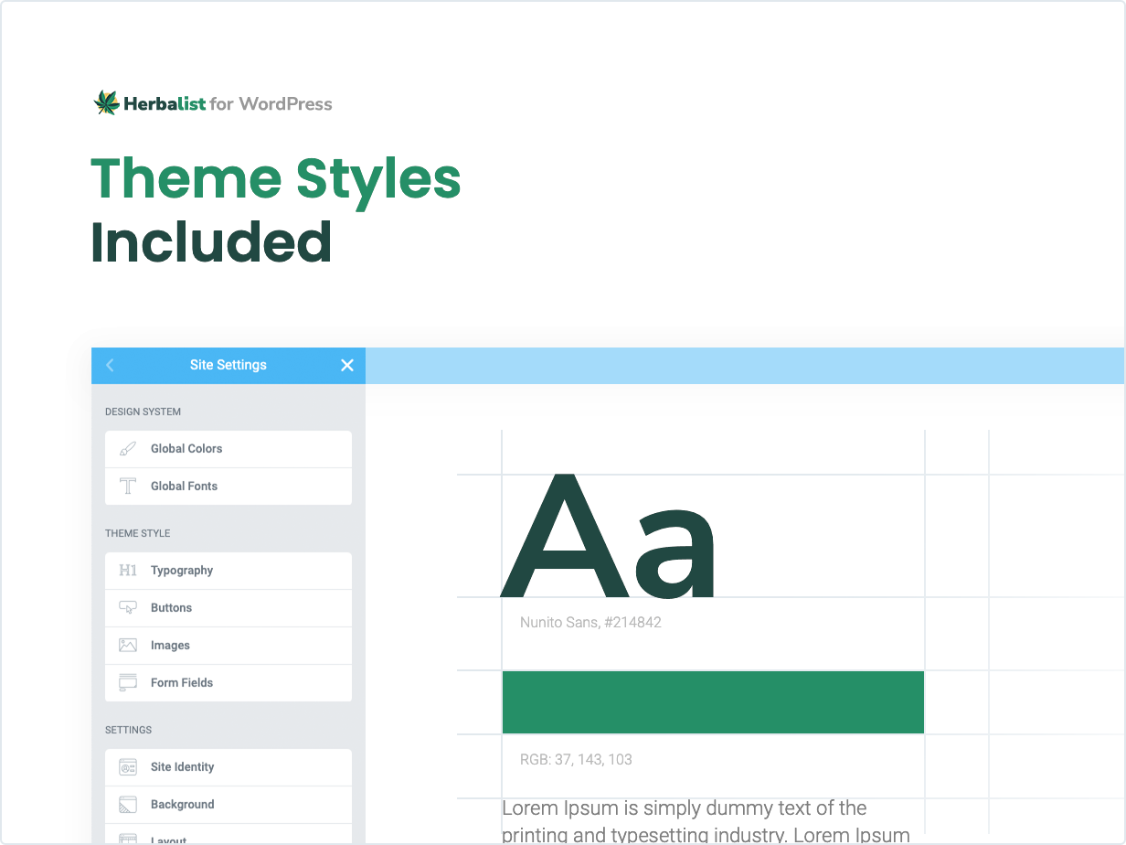 Theme Styles Included