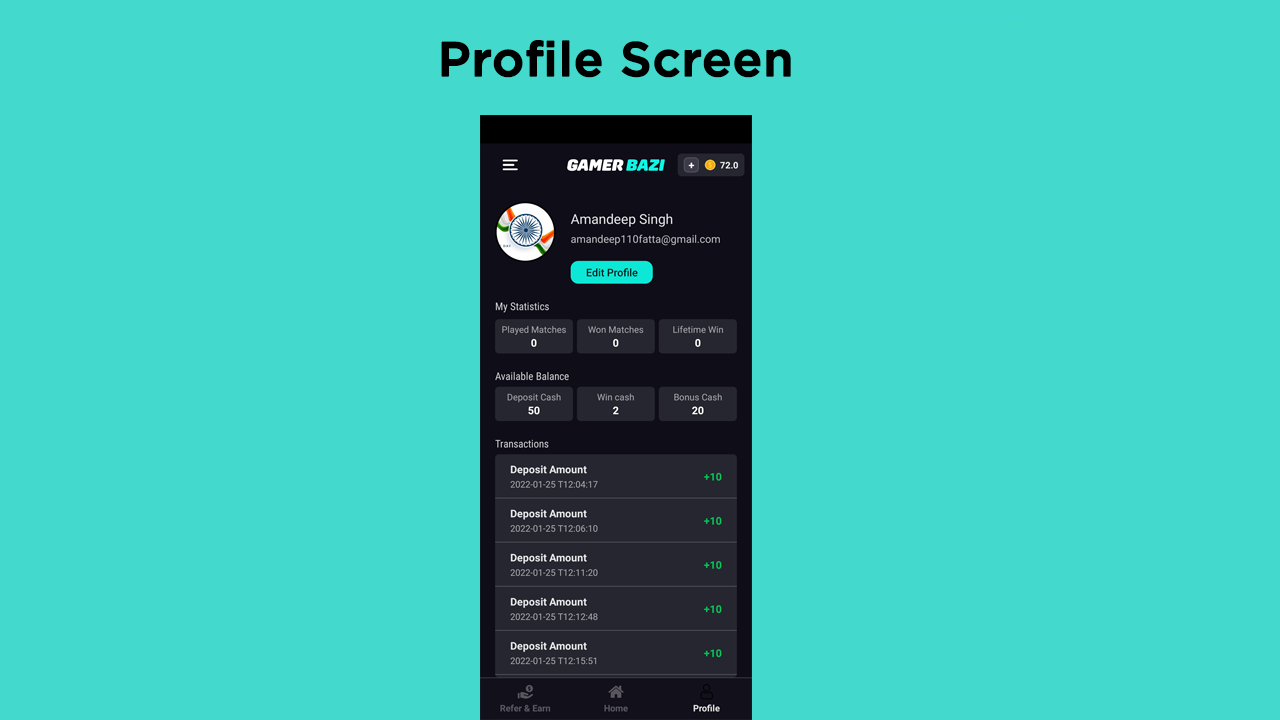 GamersBaazi - Tournament Application | Admob Ads | Web Based Admin Panel - 6