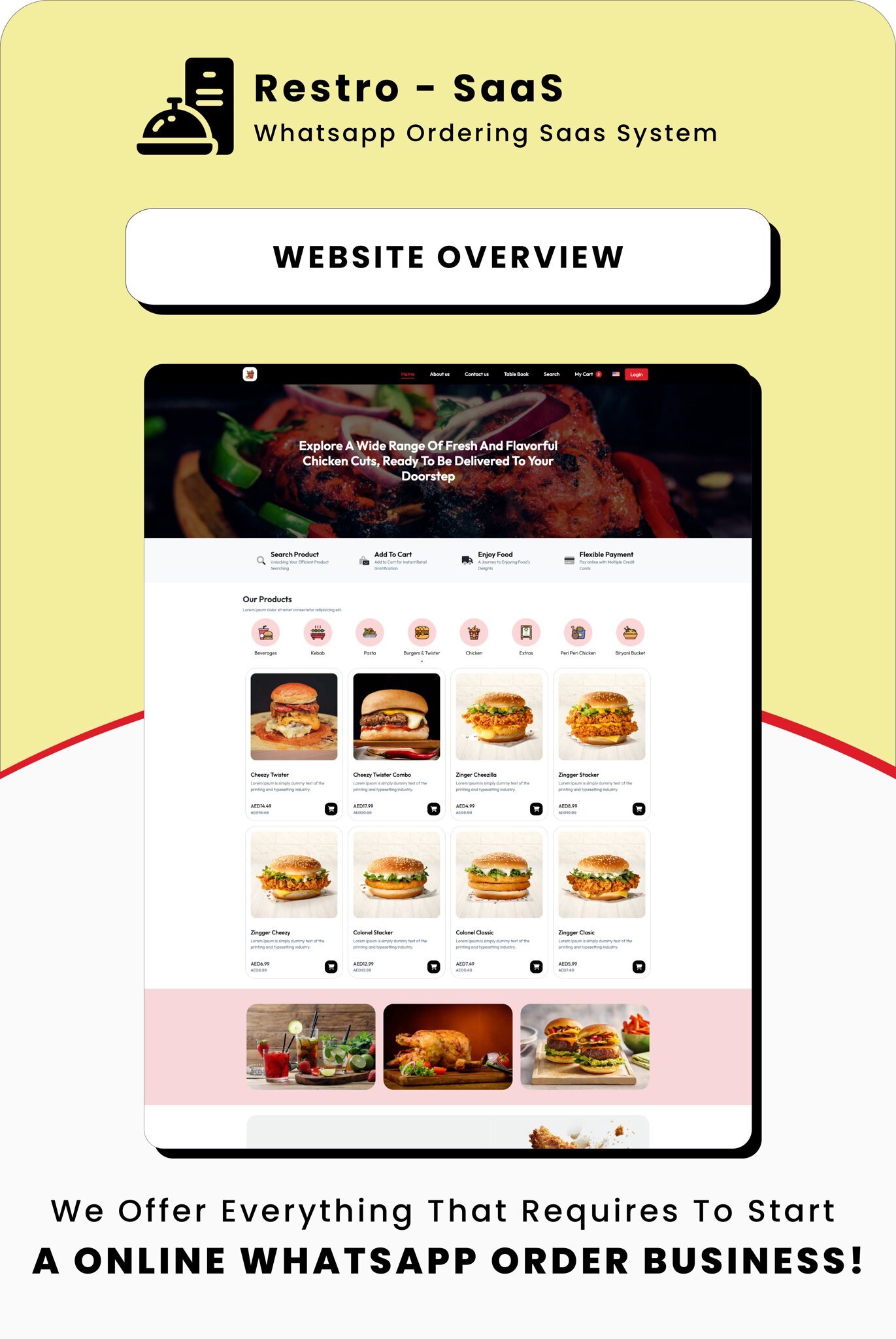 Restro SaaS - Multi Restaurant Online WhatsApp Food Ordering System SaaS