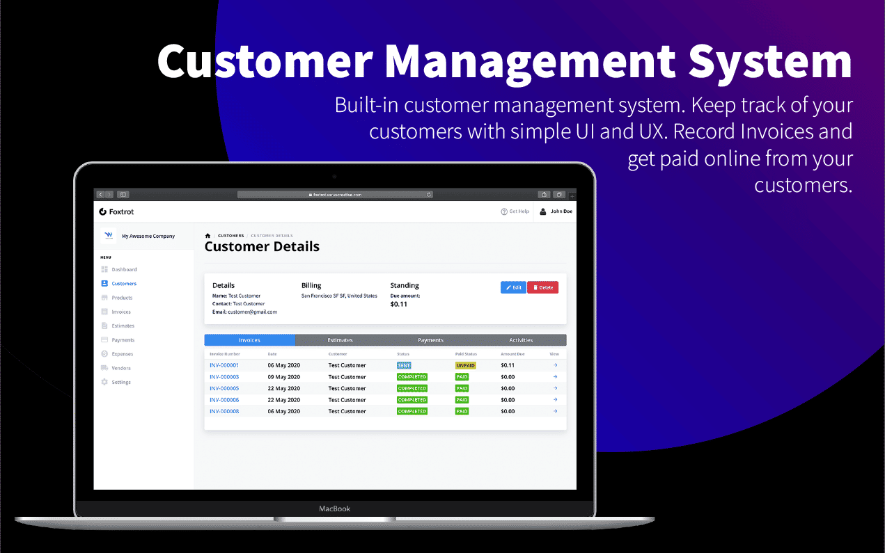 Foxtrot (SaaS) - Customer, Invoice and Expense Management System - 6