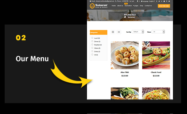 OpenCart Restaurant Theme Our menu