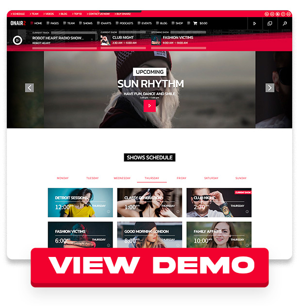 Onair2: Radio Station WordPress Theme With Non-Stop Music Player - 7